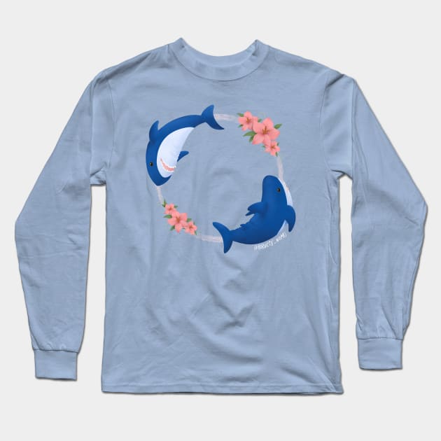 Brucie ikea shark swimming flower ring Long Sleeve T-Shirt by Brucie Noms